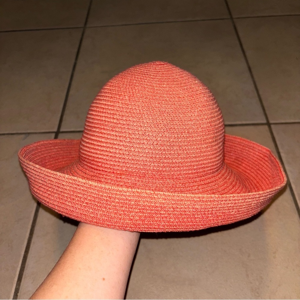 Betmar New York Women's Coral Paper Straw Braided Sun Hat